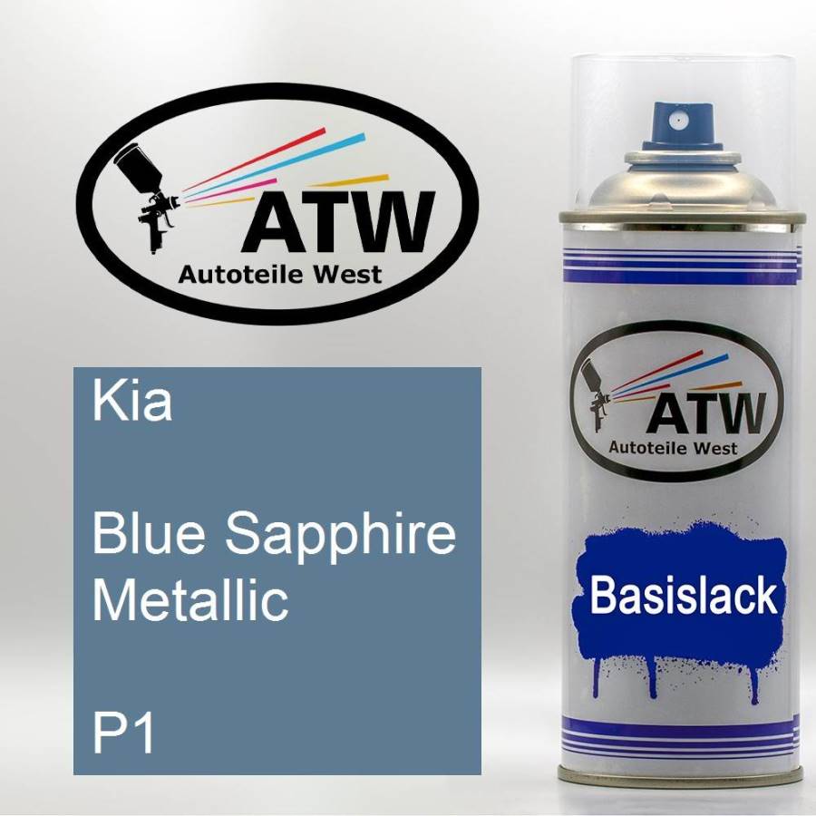 Kia, Blue Sapphire Metallic, P1: 400ml Sprühdose, von ATW Autoteile West.